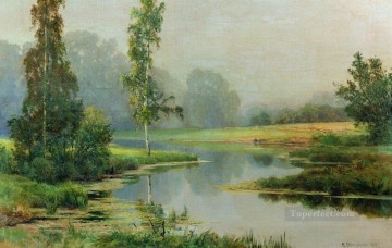 Mañana brumosa 1897 paisaje clásico río Ivan Ivanovich Pinturas al óleo
